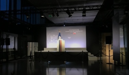 Obsługa techniczna wydarzenia z udziałem Emmanuel Macrona, Warszawa, 2020