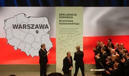 Realizacja wizji podczas spotkania prezydenta Bronisława Komorowskiego, Katowice 2015