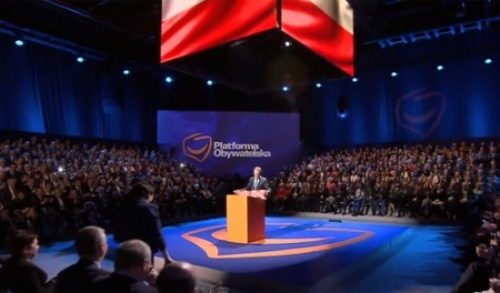 Cube z ekranów diodowych dla Platformy Obywatelskiej, Warszawa, 2014