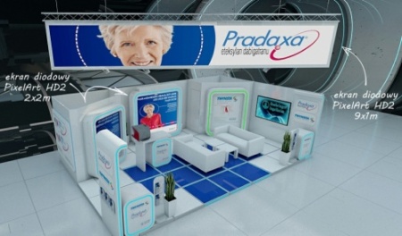 Ekrany diodowe na stoisku farmaceutycznym, Poznań, 2014
